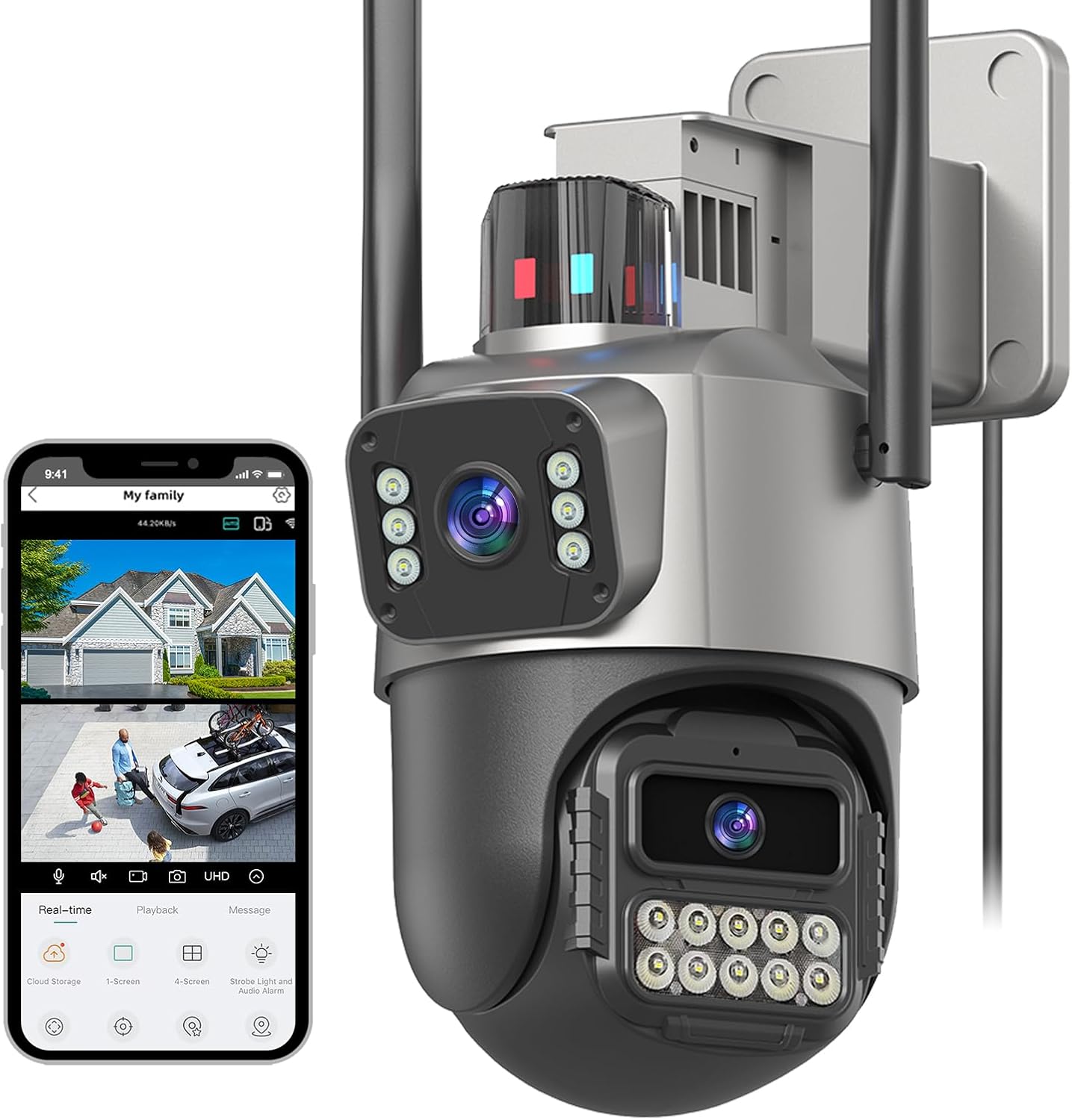 High-Quality Security Camera, Reliable 6MP Dual Lens CCTV Camera for Outdoor Use...