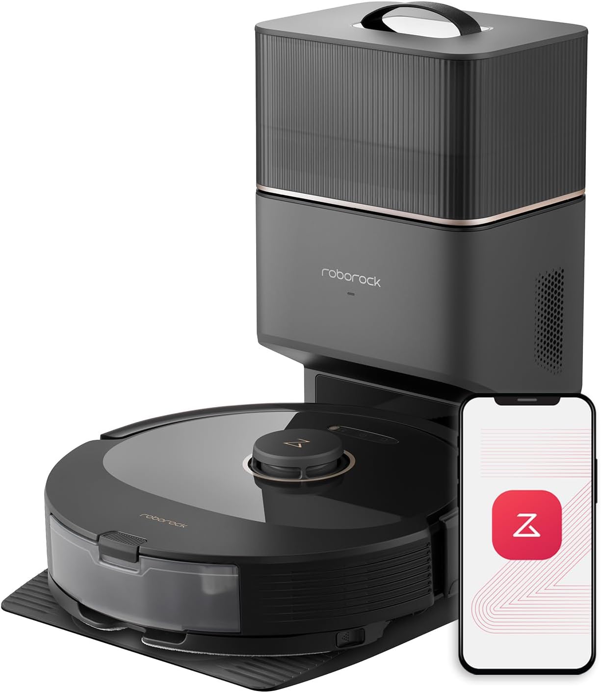 roborock Q8 Max+ Robot Vacuum and Mop, Self-Emptying, Hands-Free Cleaning for up...