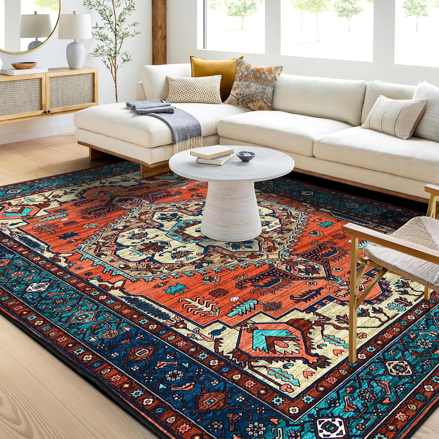Guchuang Bedding Vintage Rugs Living Room Extra Large 200x280cm Area Rugs Terrac...