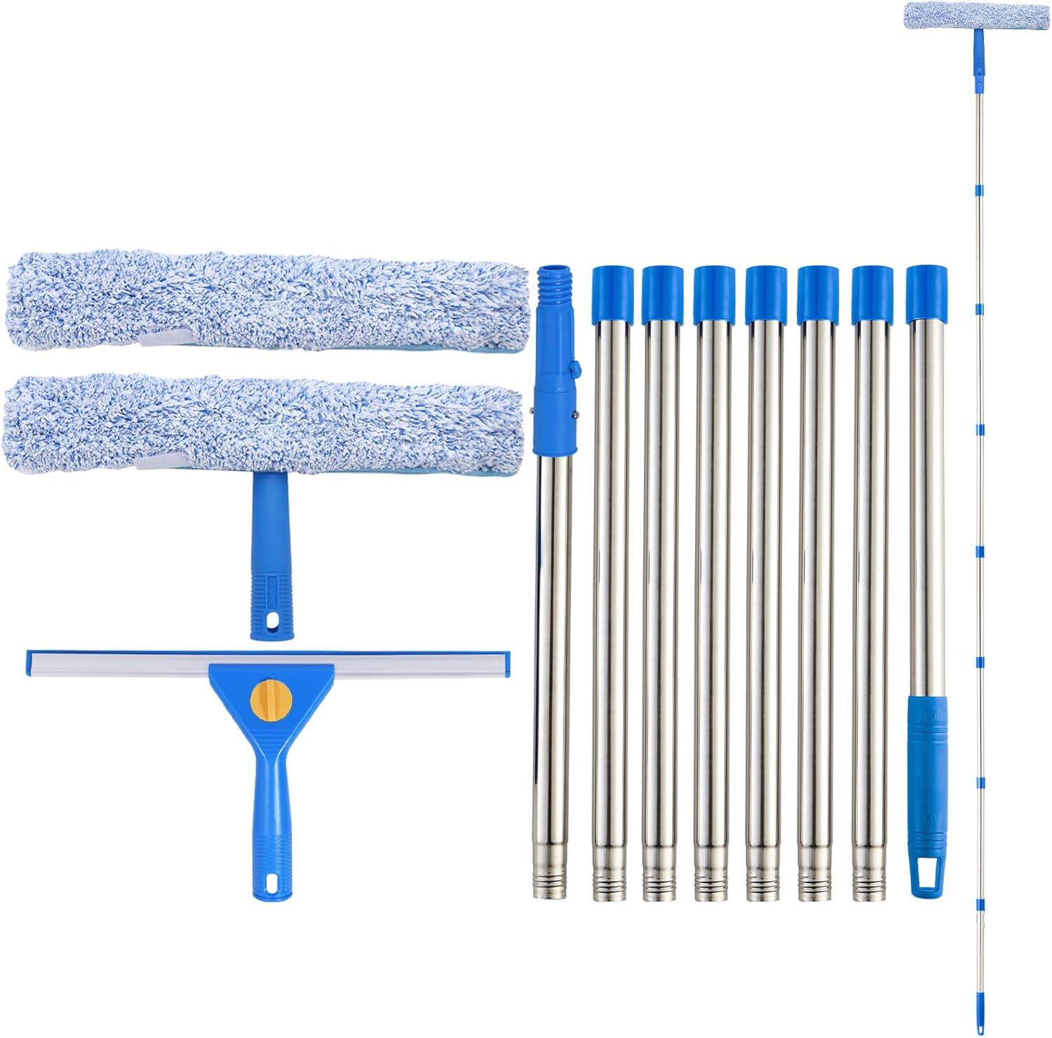 3m Window Squeegee Cleaner Tool Kit with Long Handle, 35cm Window Washing Squeeg...