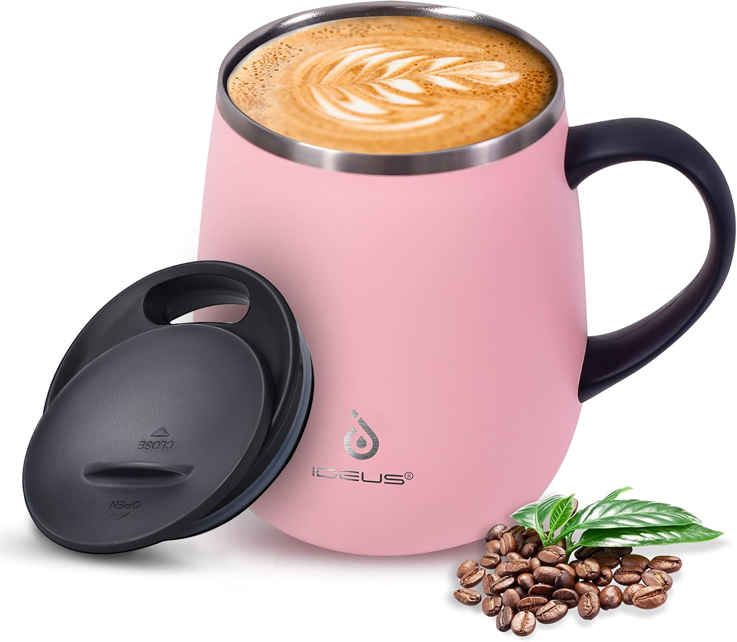 Ideus Coffee Mug, Special Double Wall Vacuum Insulated Stainless Steel Coffee Mu...