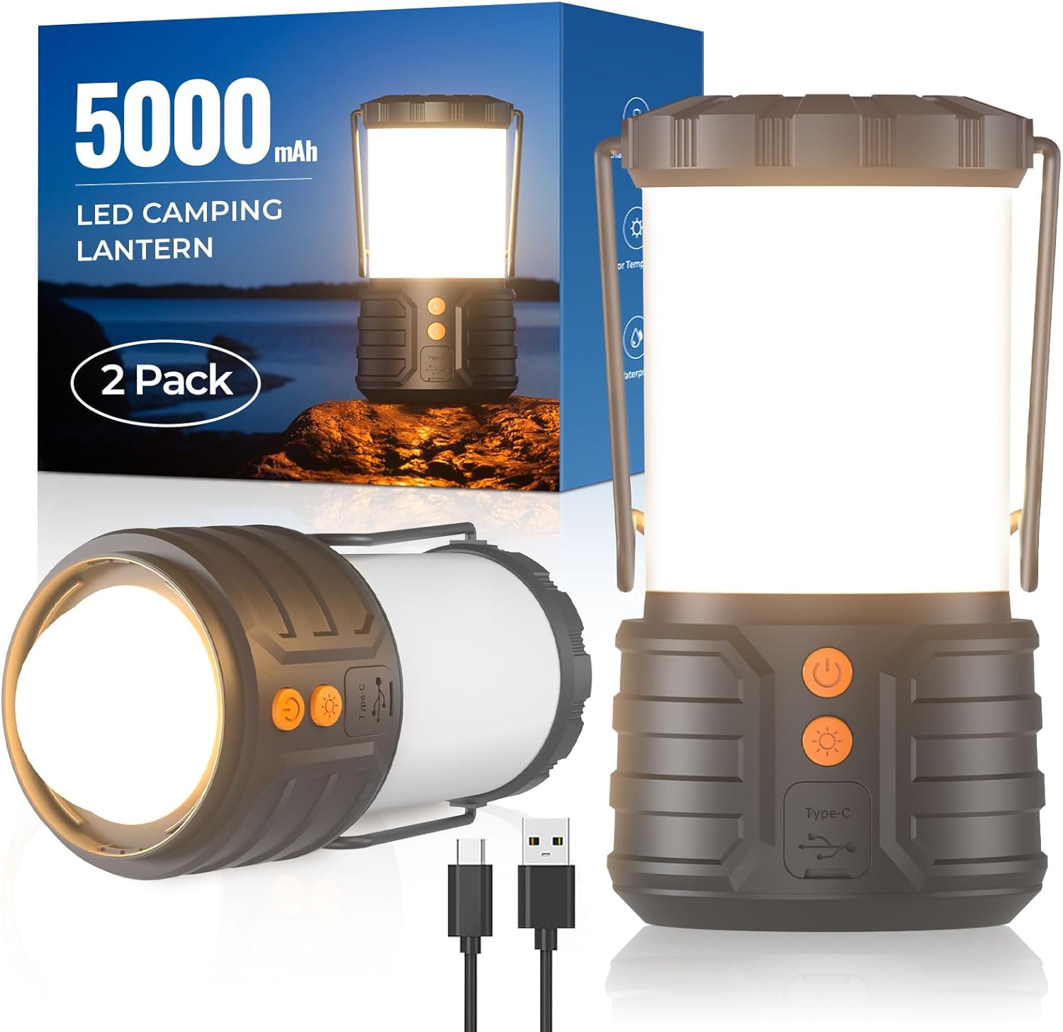 PopoIron Camping Lantern, Special Rechargeable LED Camping Lanterns, Innovative...