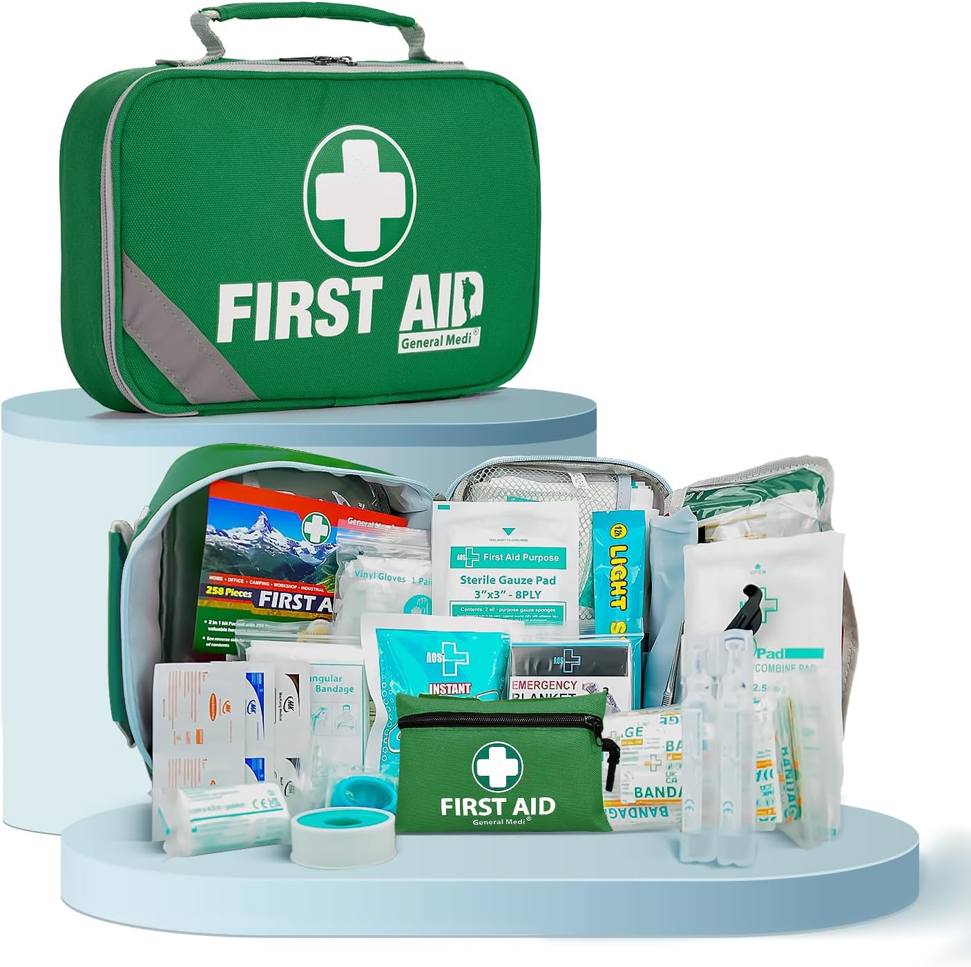 General Medi First Aid Kit (215 Piece) + 43 Piece Mini First Aid Kit - Includes...