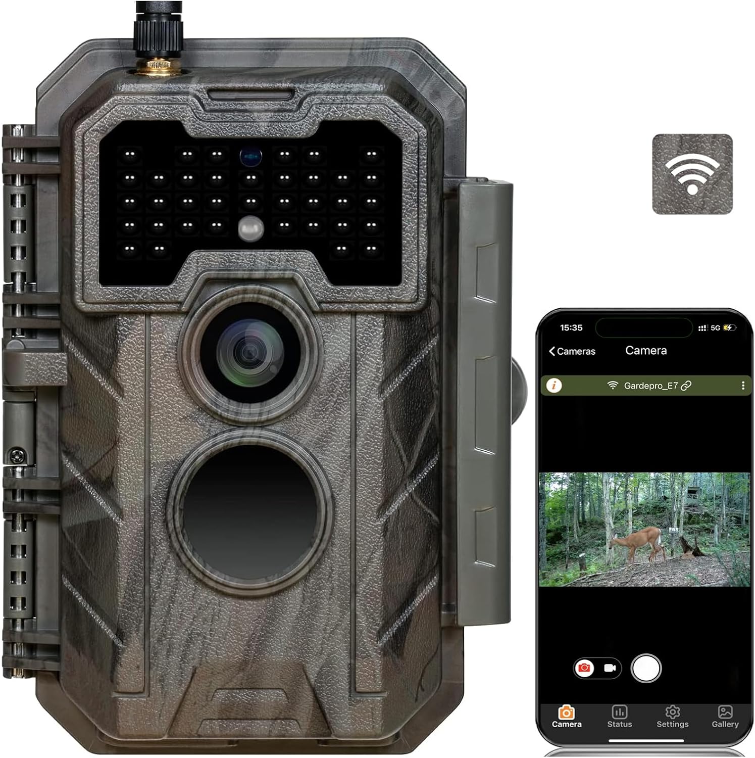 GardePro E7 Wildlife Camera, High-Quality WiFi Camera with 64MP 1296P, Innovativ...