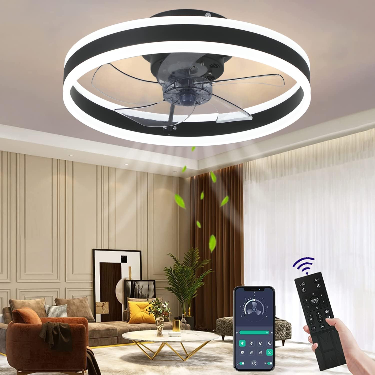 Wildcat Ceiling Fan, Modern Ceiling Fans with LED Lights, Quiet Ceiling Fan Ligh...
