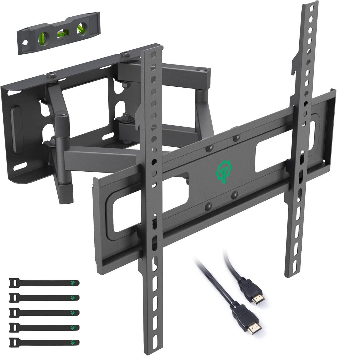 TIPTOP GEAR TV Wall Bracket for 32-60 Inch, Swivels Tilts Extends, Double Arm Fu...