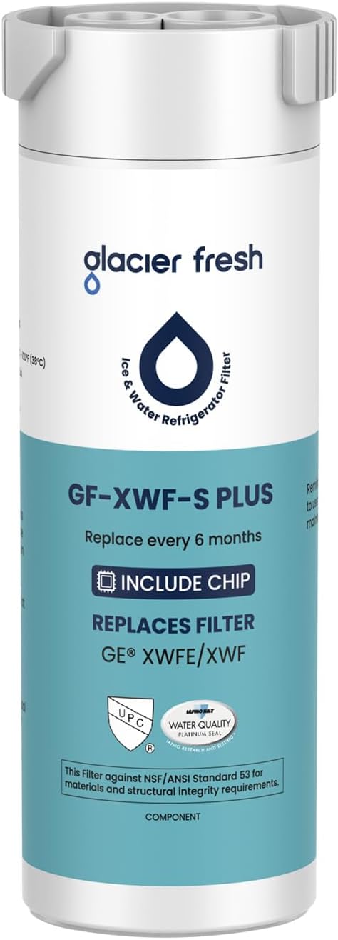 GLACIER FRESH Water Filter Compatible with XWFE (Built-in CHIP), Replacement for...
