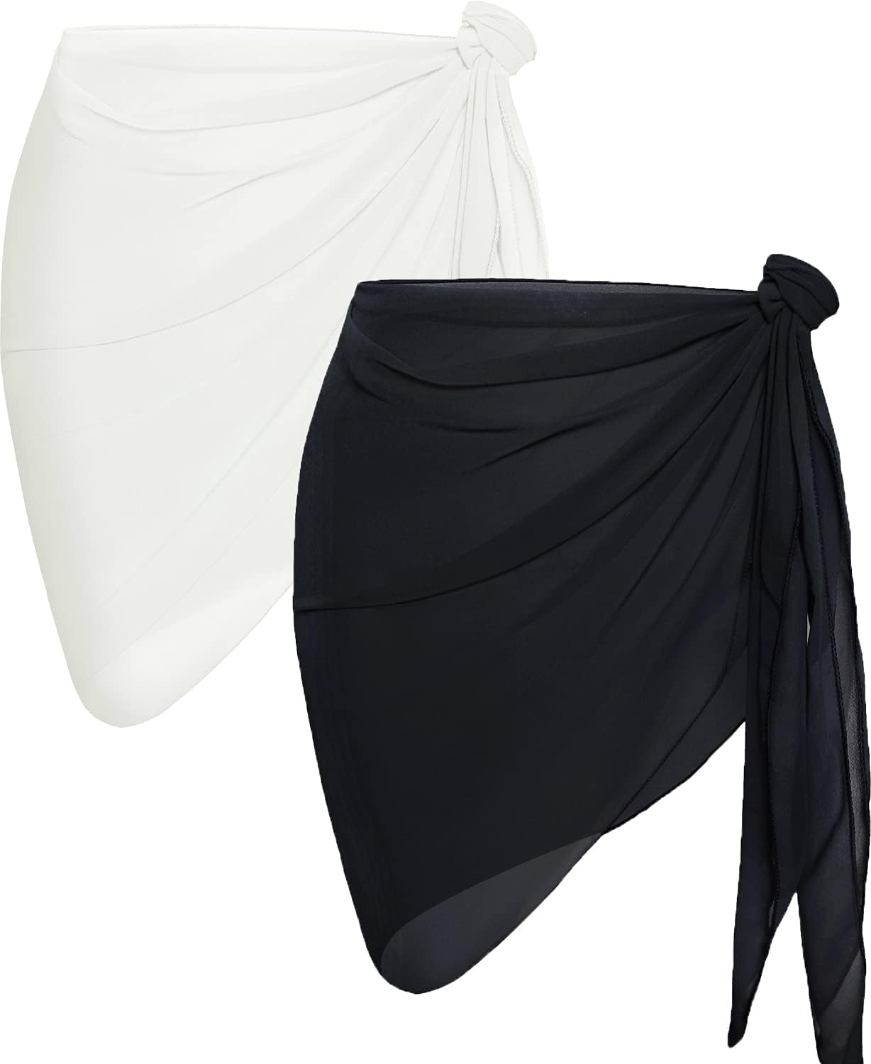 CHICGAL 2 Pieces Women Beach Sarong Bathing Suit Wrap Skirt Sheer Bikini Swimsui...
