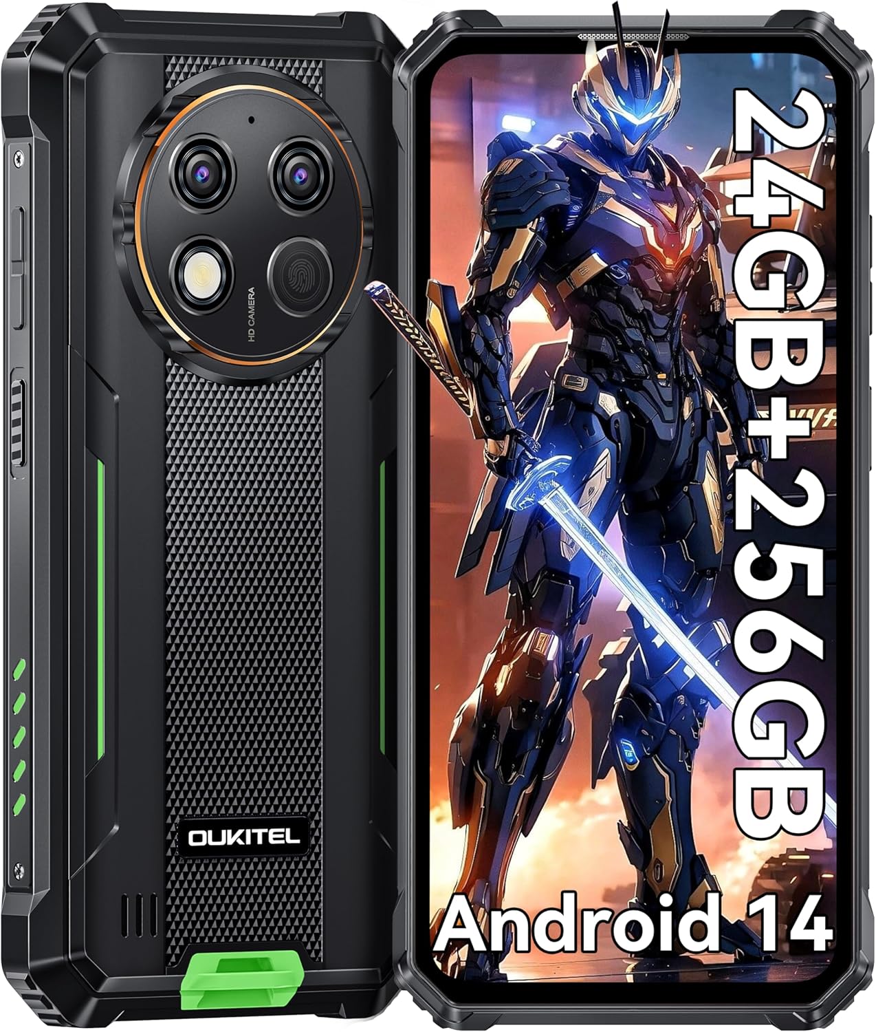 OUKITEL G1 Rugged Smartphone - Android14, 24GB RAM+256GB ROM+1TB,10600mAh Batter...