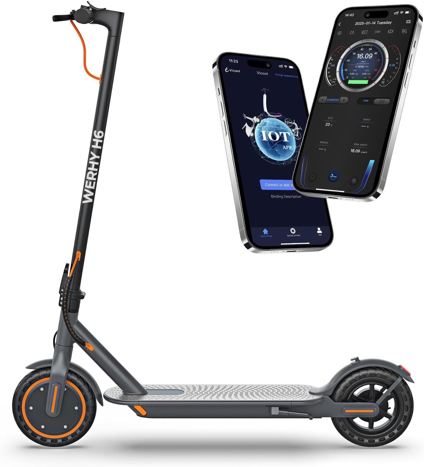 Top-Quality WERHY Electric Scooter, High-Performance E Scooter with 350W/500W Mo...