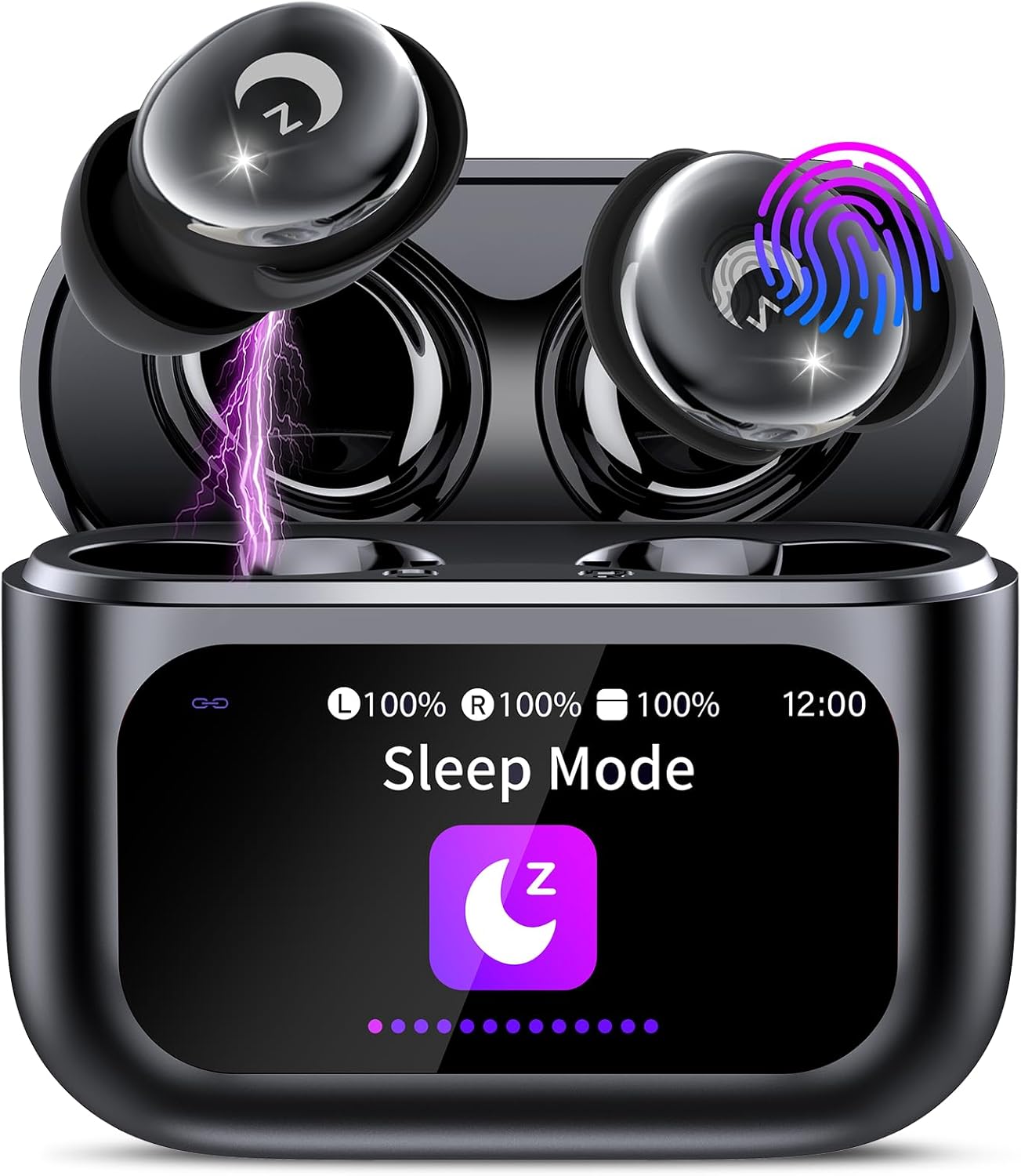 Wireless Earbuds with Smart Touch Screen, 2025 Mini Sleep Earbuds Bluetooth 5.4...