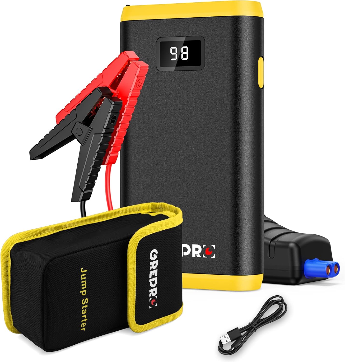 GREPRO Jump Starter Power Pack (up to 6.5L Gas, 4.0L Diesel), Car Battery Booste...