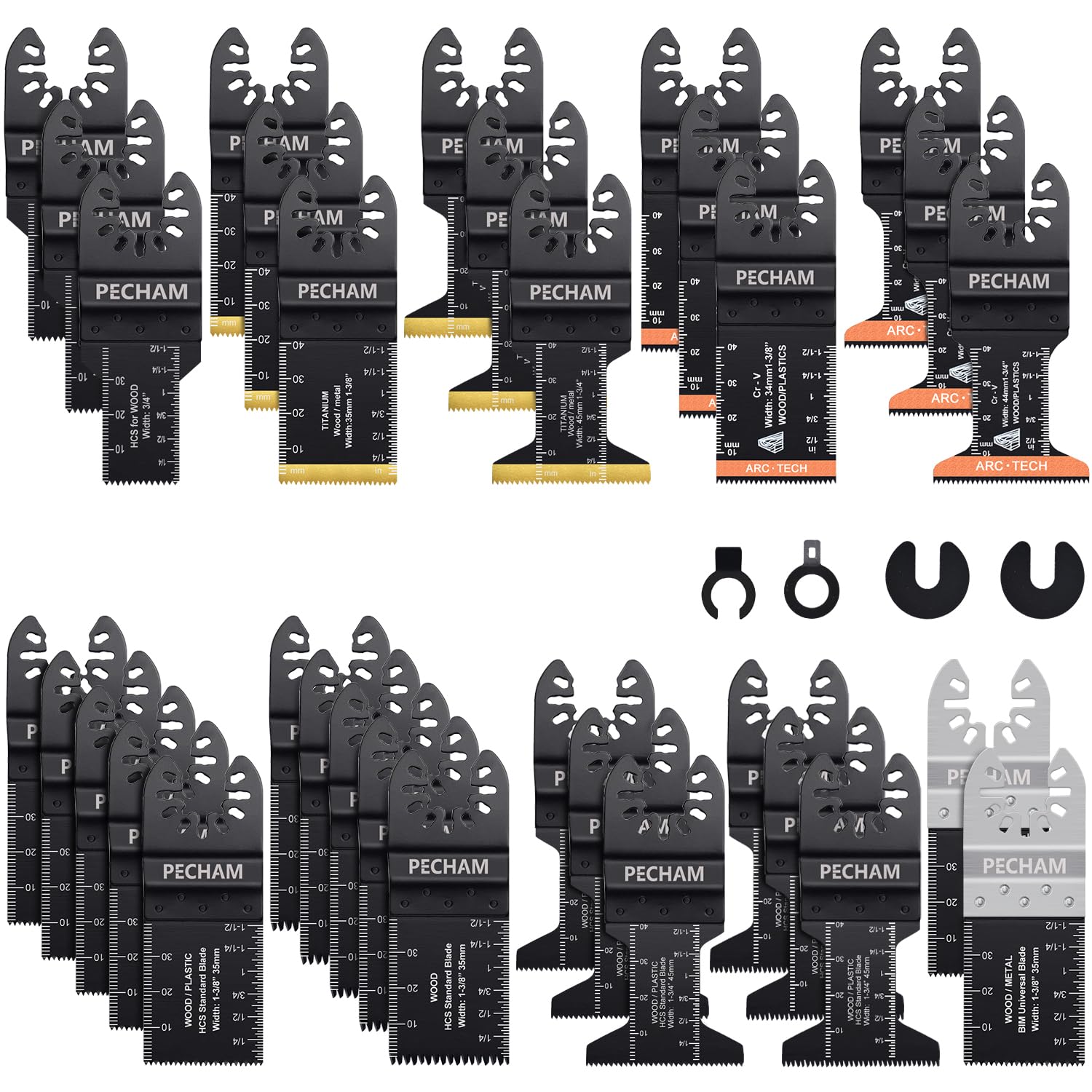 PECHAM 37PCS Oscillating Tool Accessories, High-Quality Multi Tool Blades Kits,...