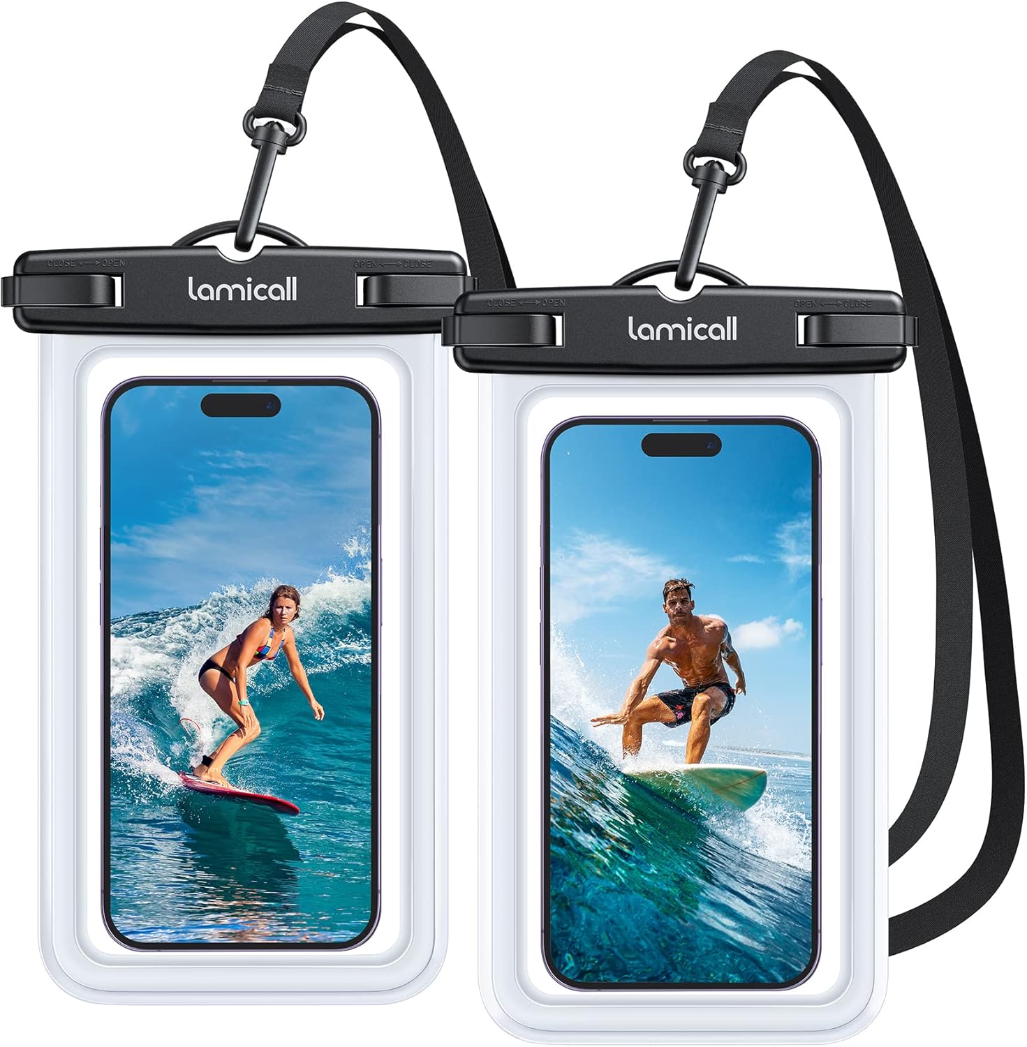 Lamicall Waterproof Phone Pouch Case - [2 Pack][Easy Lock & Heavy Duty] IPX8 Wat...