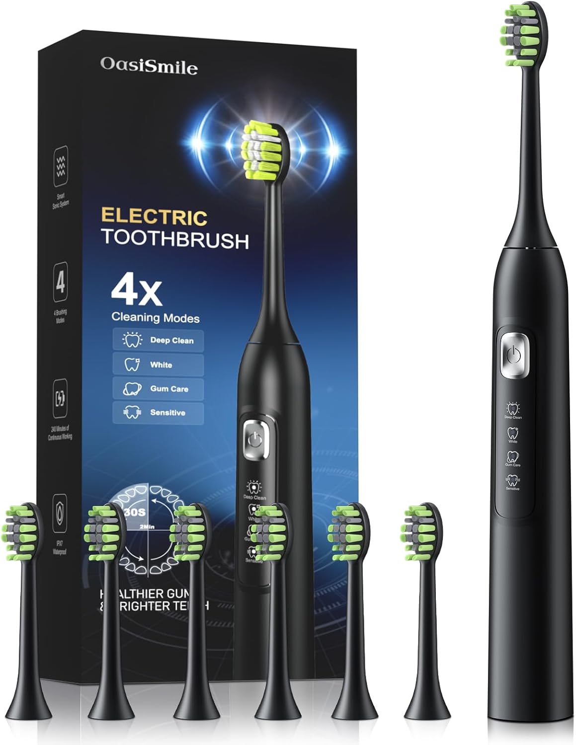 Sonic Electric Toothbrush, 42000 VPM Electric Toothbrush with 6 Brush Heads, 4 C...