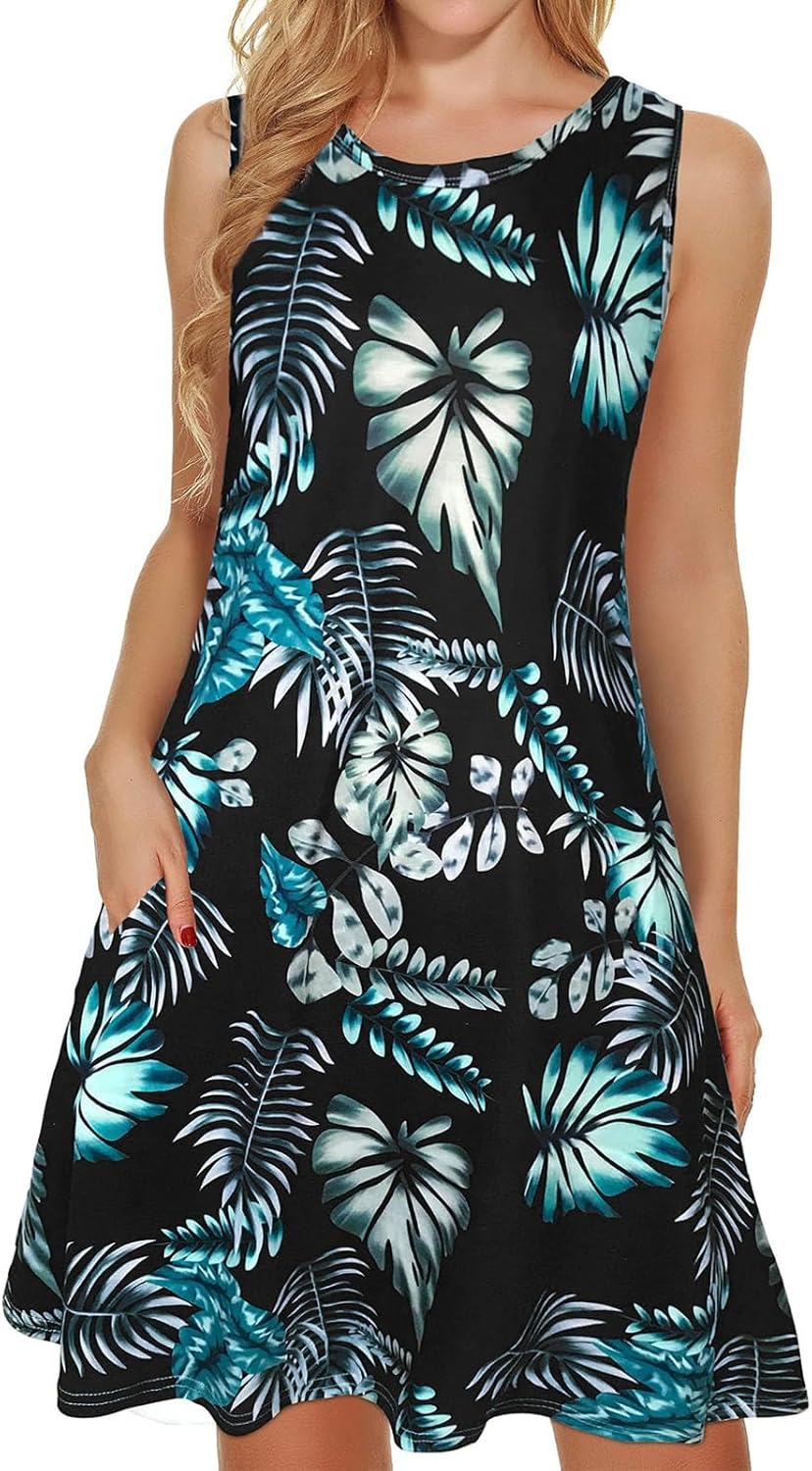 elescat Women's Summer Dresses, Special Beach Casual Tank Dress, Innovative Slee...