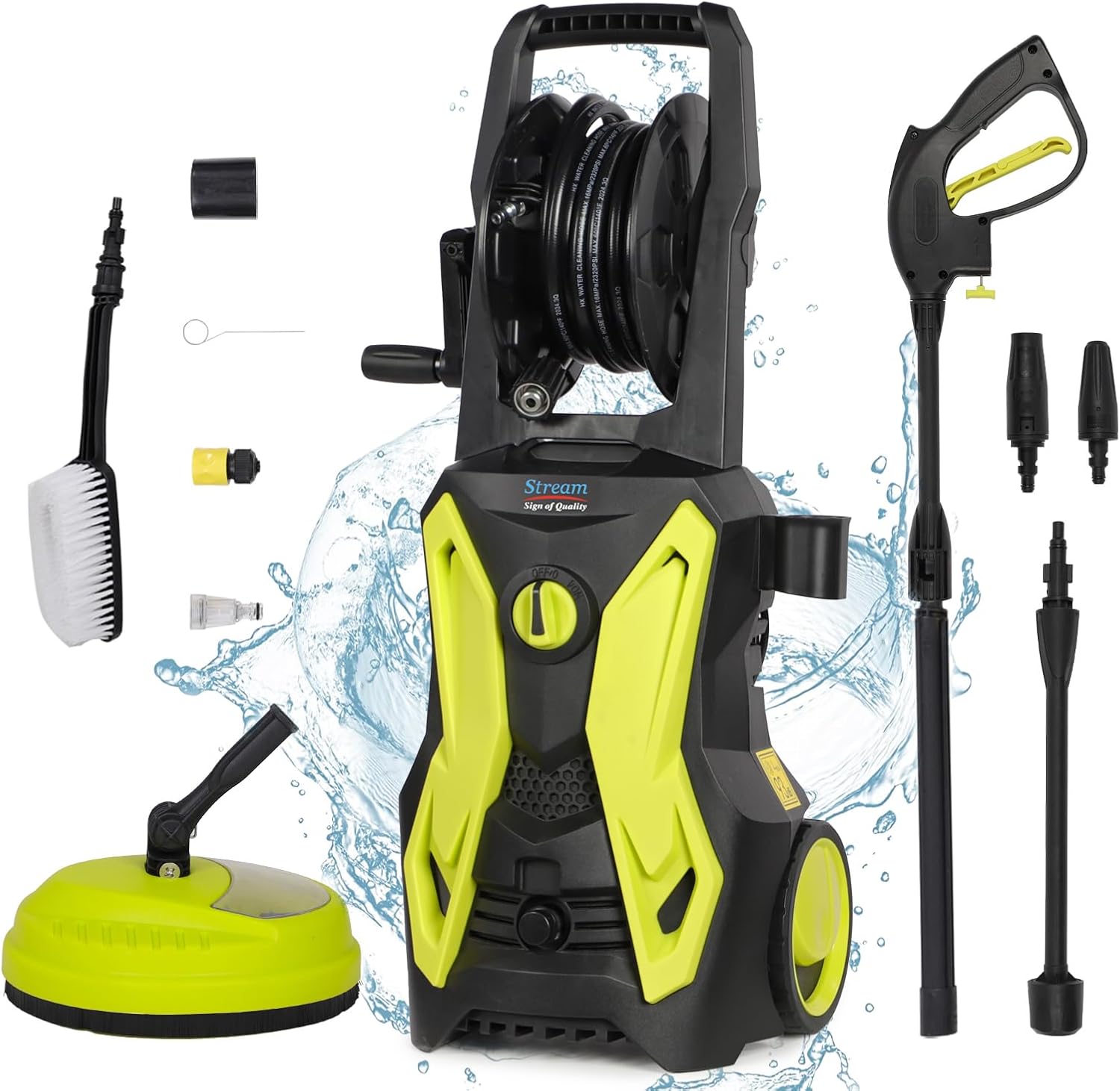 Pressure Washers 2000W 150Bar 450L/H Jet Washers Pressure Washers with Patio Cle...
