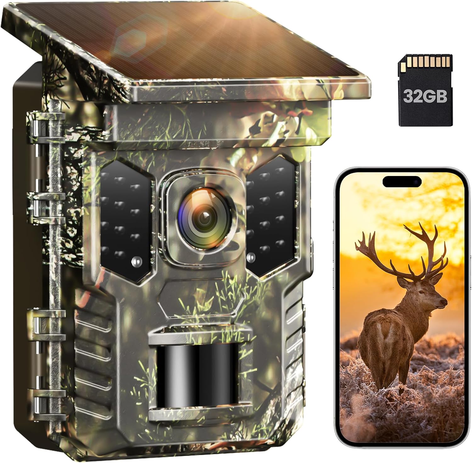 XTU Wildlife Camera WiFi Bluetooth - 4K 64MP Solar Trail Camera With Night Visio...