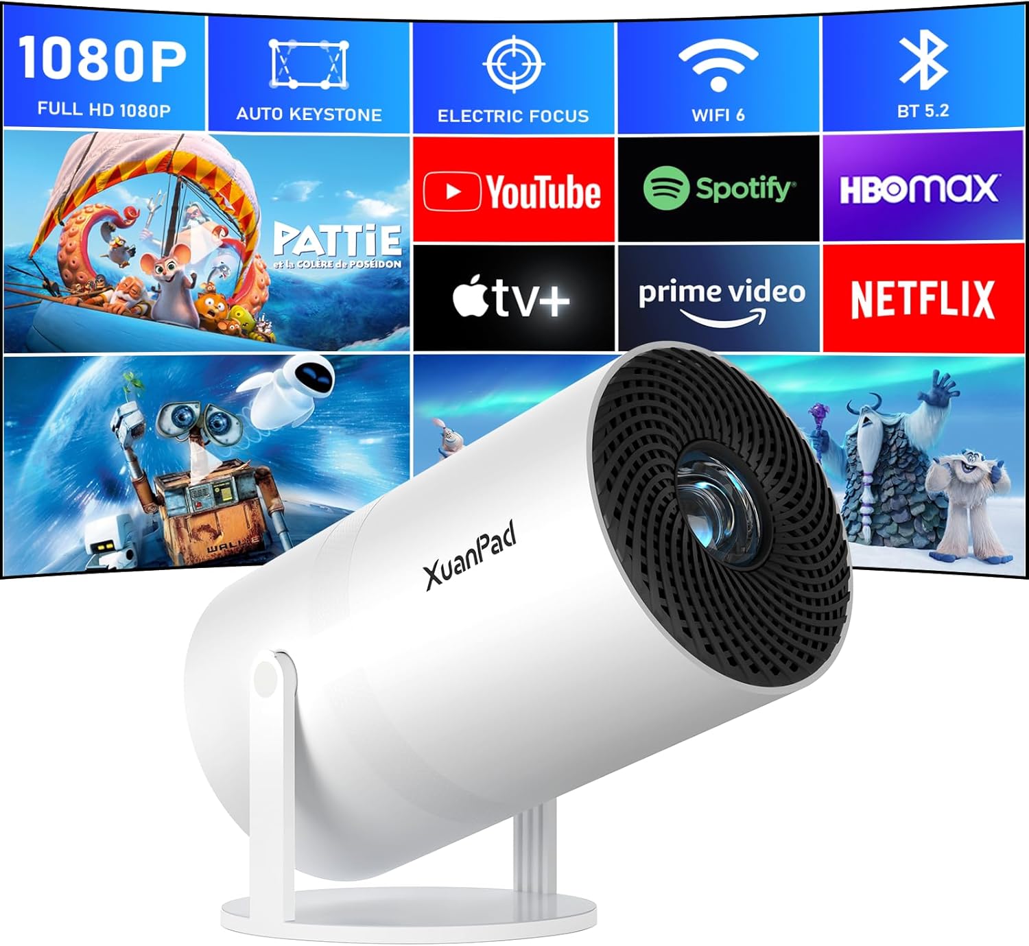 XuanPad Portable Projector, Special Mini Projector with Android System, Innovati...