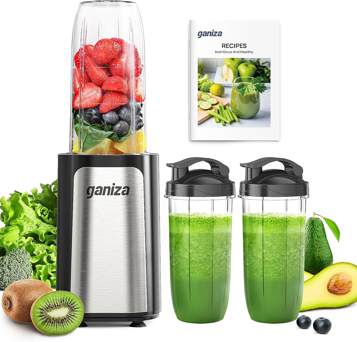 Ganiza Blender for Smoothies, 14Pcs Personal Blender for Shake and Smoothies for...