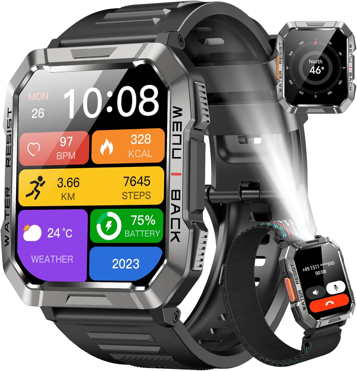Blackview Military Smart Watch for Men - Answer/Make Calls, 2.01" Outdoor Sports...
