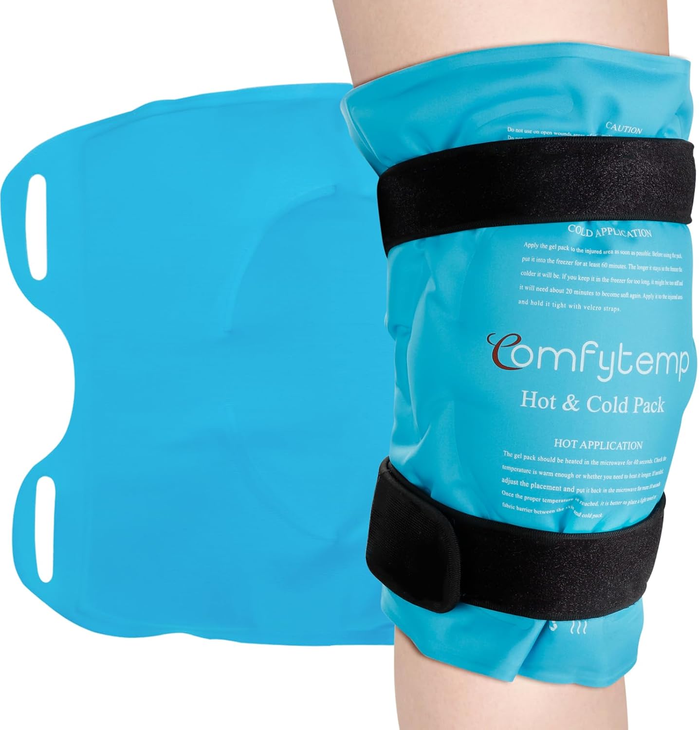 Comfytemp Flexible Knee Ice Pack Wrap, Reusable Gel Cold Pack for Knee Pain Reli...