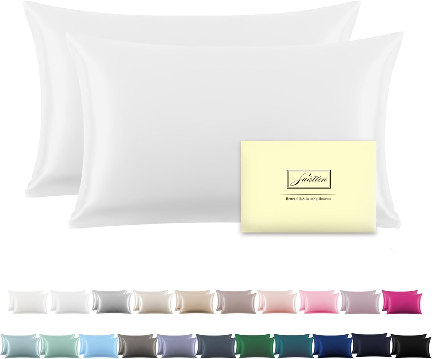 Premium Silk Pillowcase, Luxurious Pillowcase for Hair and Skin Care, Elegant an...