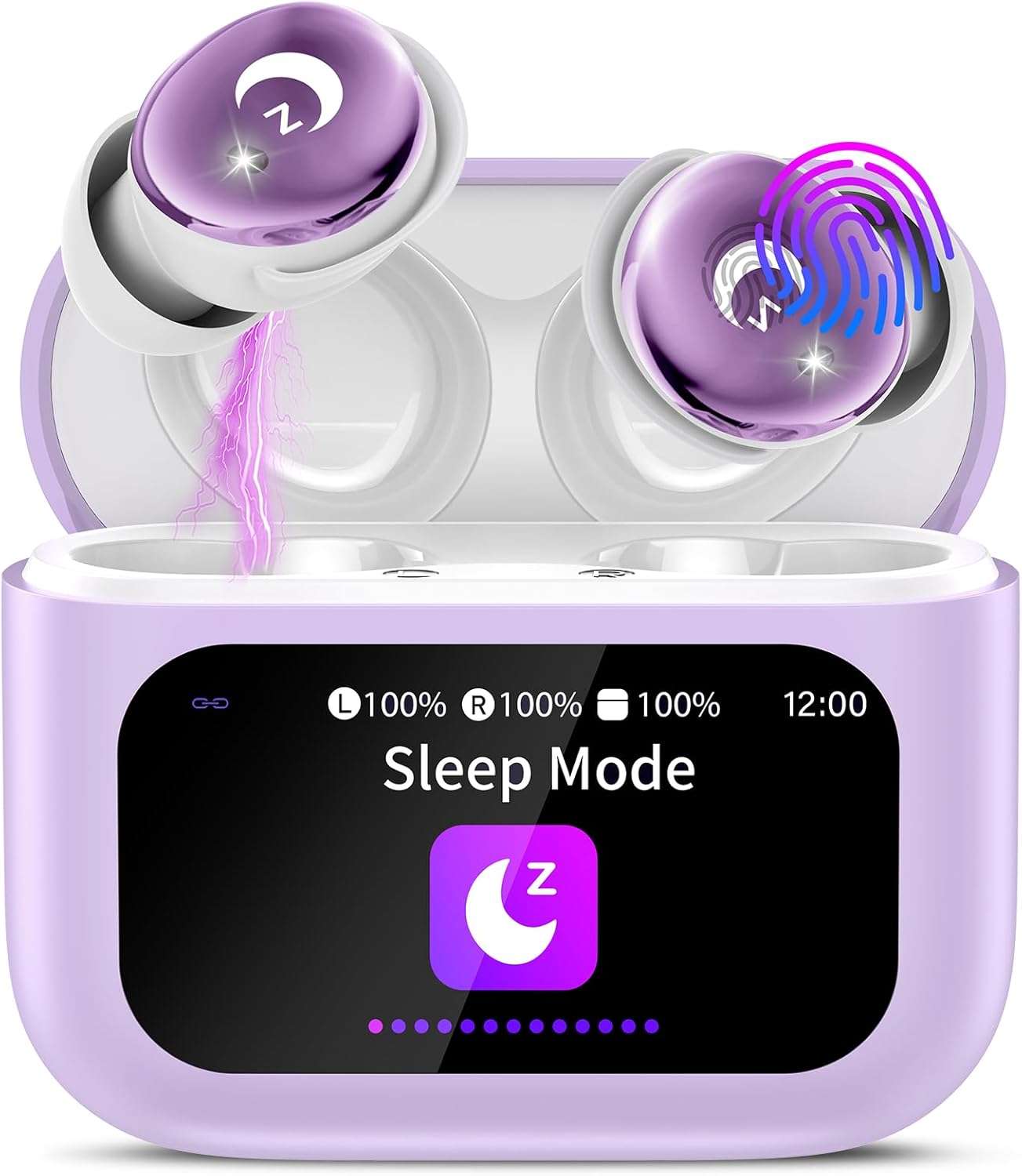 Wireless Earbuds with Smart Touch Screen, 2025 Mini Sleep Earbuds Bluetooth 5.4...