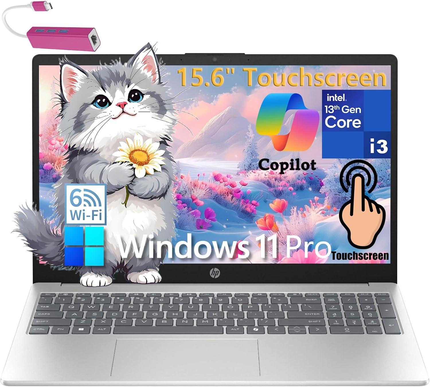 HP Laptop Computer 15.6" Touchscreen for Student Home Study and Business, 32GB D...
