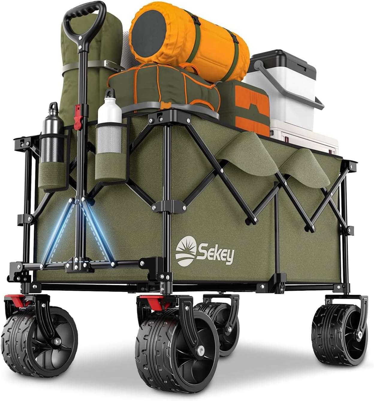 Sekey 200L Folding Festival Trolley with All-Terrain Extra Wide Wheels and Brake...