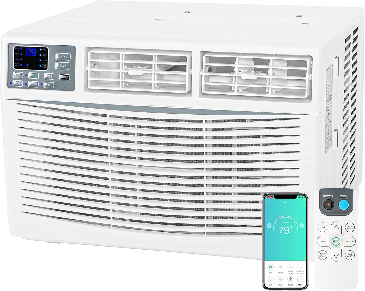 Top-Rated 8,000 BTU WiFi Window Air Conditioner, Smart Window AC Unit with Remot...