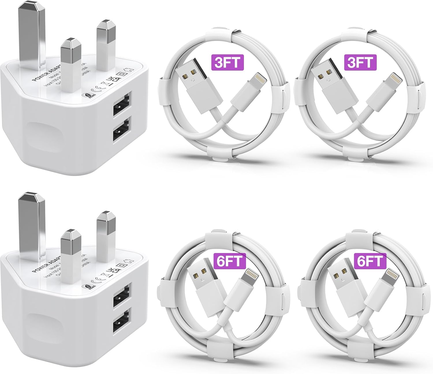 iPhone Charger [MFi Certified] 2Pack Dual USB Wall...