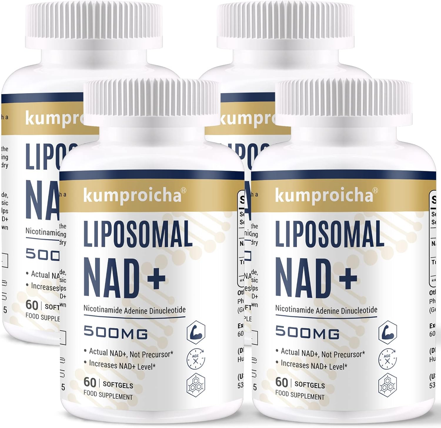 Liposomal NAD+ 500mg with TMG 250mg Softgels, Actual NAD+ Supplement for Cellula...