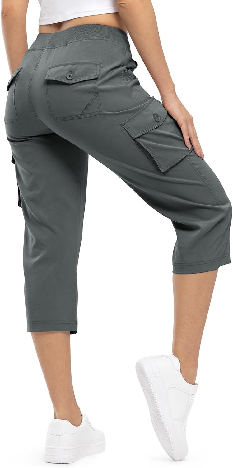 Premium TBMPOY Women's Cargo Capris, High-Quality Lightweight Hiking Pants With...