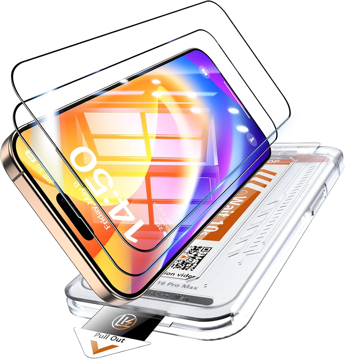 LK 2 Pack for iPhone 16 Pro Max Screen Protector, 2 Pack HD Tempered Glass Film,...