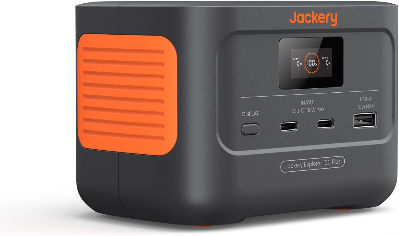 Jackery Explorer 100 Plus, 99Wh/31000mAh Portable Power Station with LiFePO4 Bat...