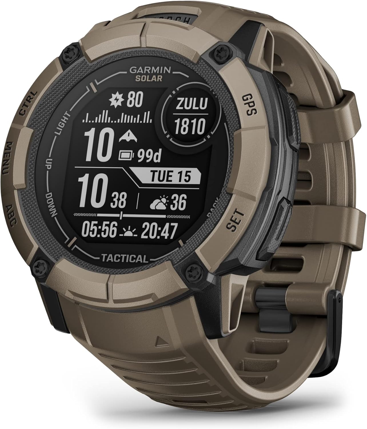 Garmin Instinct 2X Solar - Tactical Edition, Rugged GPS Smartwatch, Built-in Fla...