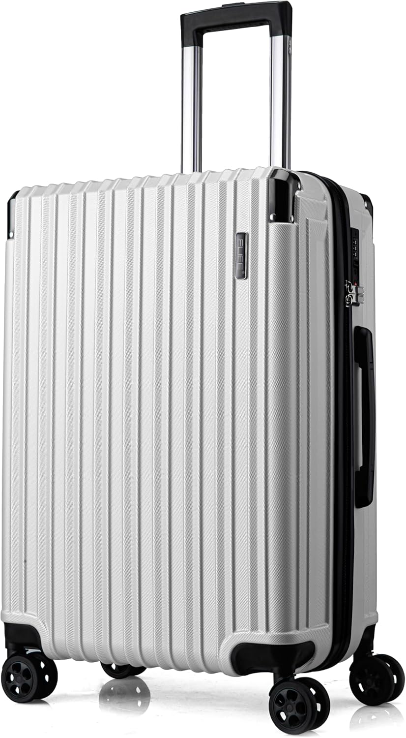 FLIEE Medium Suitcase, Special Hard Shell Lightweight Luggage with Aluminum Tele...