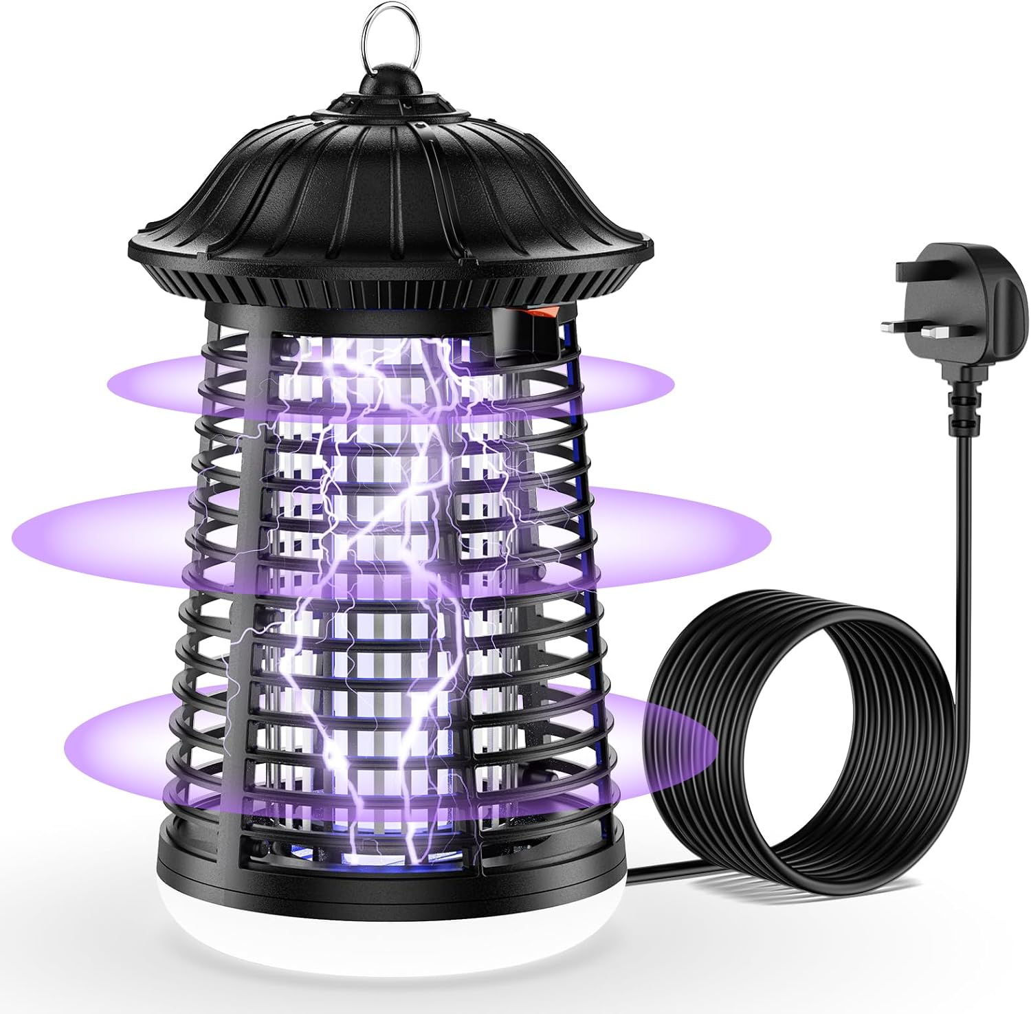 PKBD Bug Zapper, 2-in-1 4200V 15W UV Insect Pest Fly Killer with LED Light, IPX4...