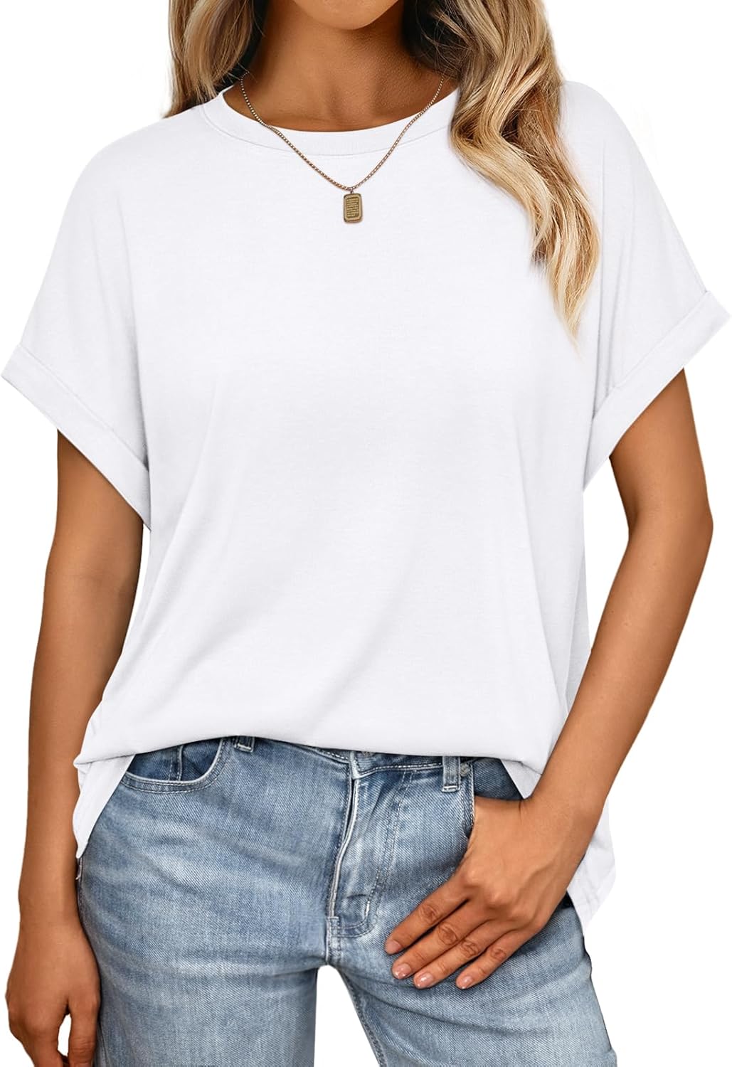 AUTOMET Womens Summer Tops Oversized Short Sleeve Business Casual T Shirts Trend...