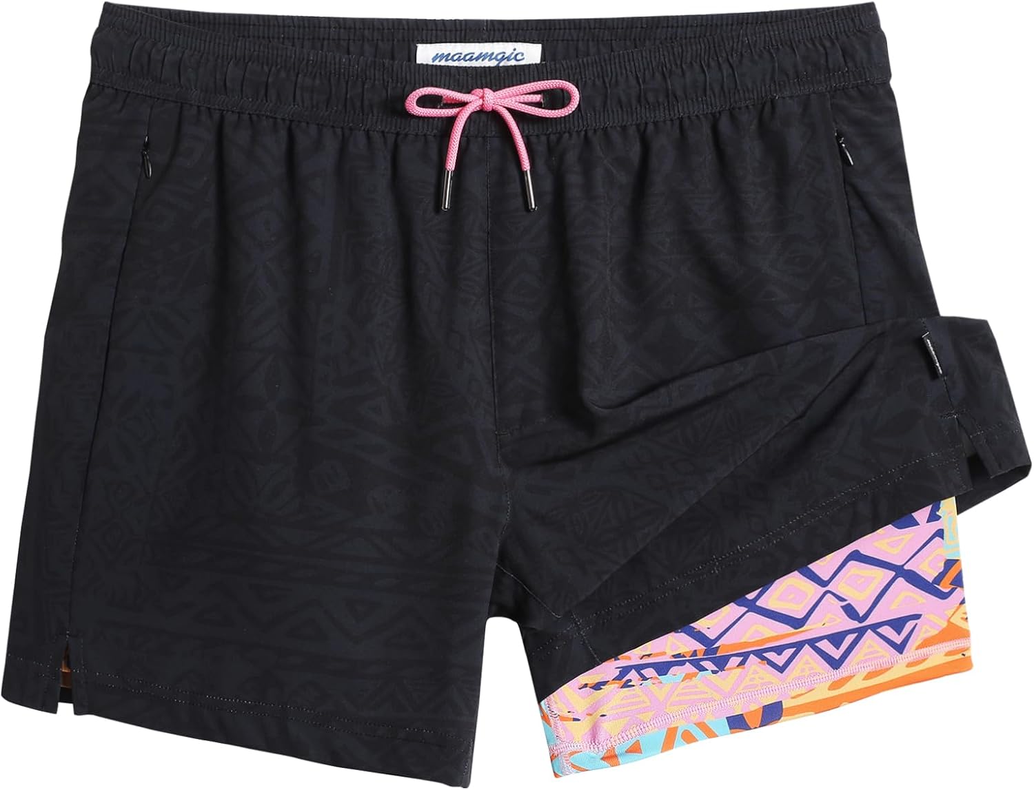 Unique maamgic Mens Swim Trunks, Special Beach Shorts with Compression Liner, Hi...