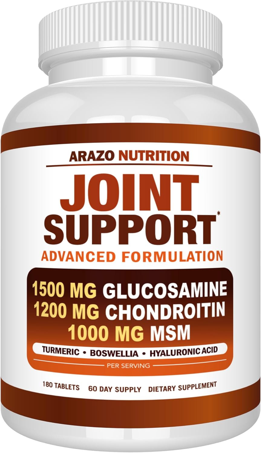 Arazo Nutrition Glucosamine Chondroitin Turmeric Msm Boswellia - Joint Support S...