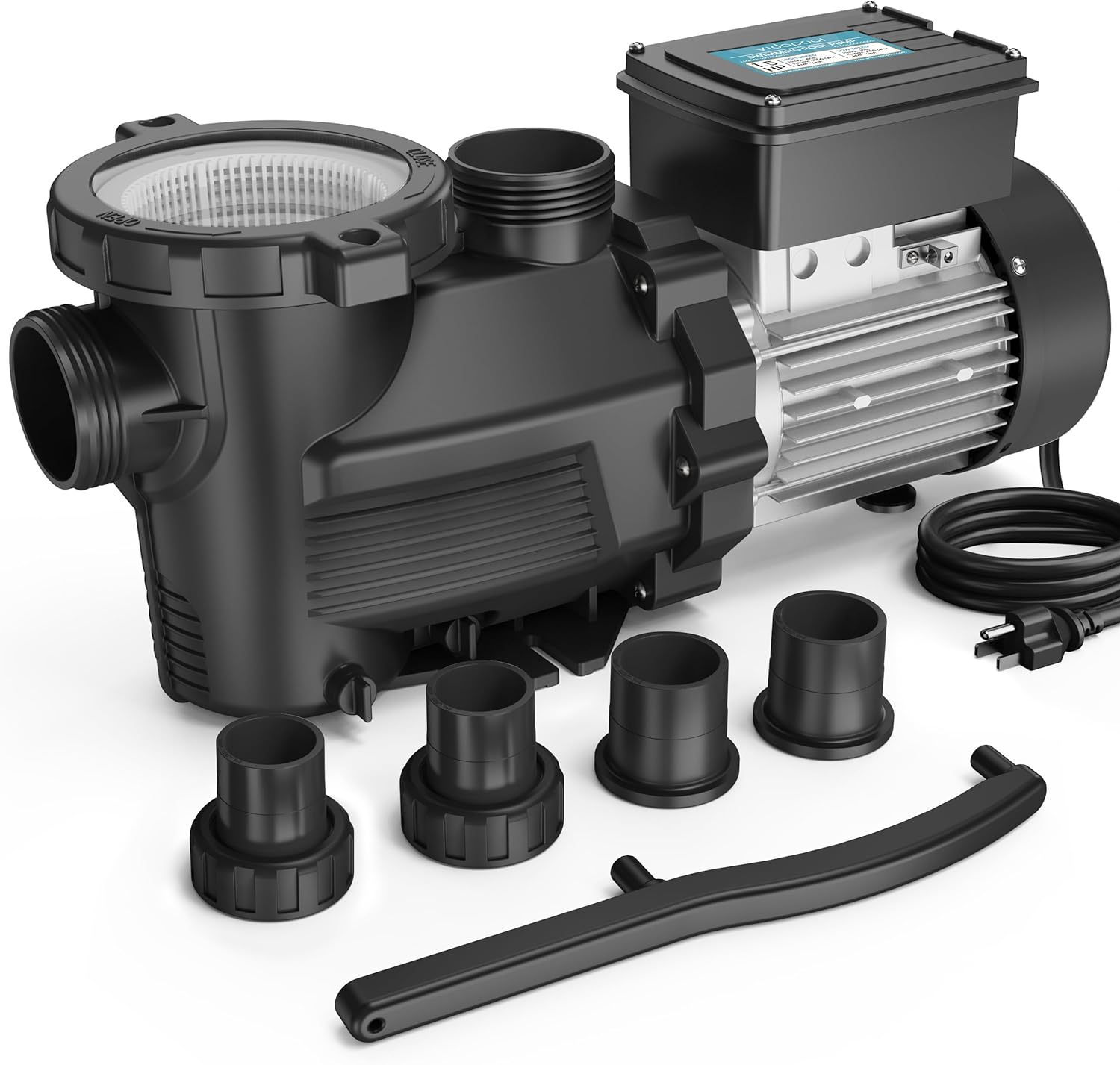 In/Above Ground Pool Pump, Self Primming High Flow (Dual Speed, 1.5HP, 4750 GPH,...