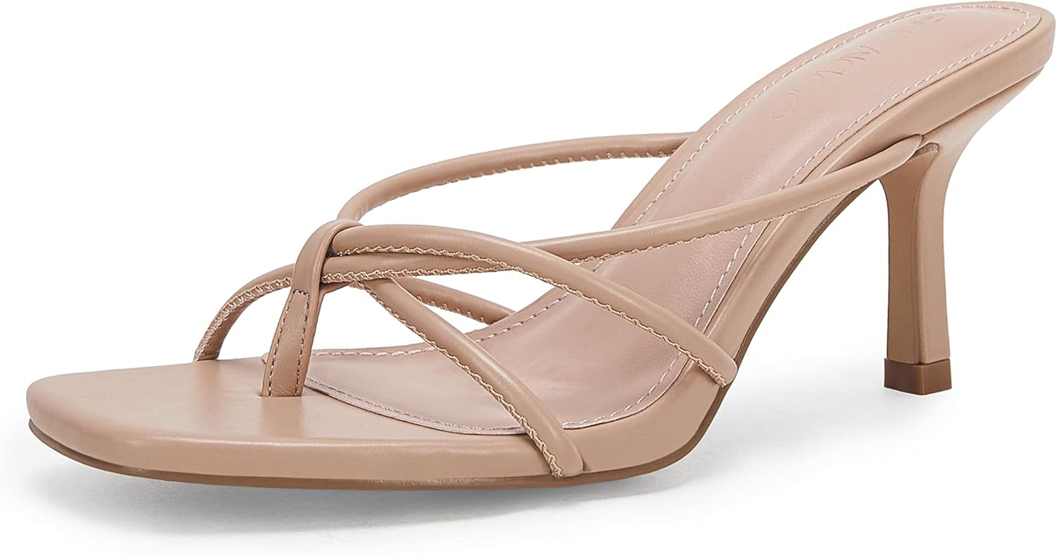 LAICIGO Women's Sandals, Special Square Open Toe Flip Flops, Innovative Stiletto...