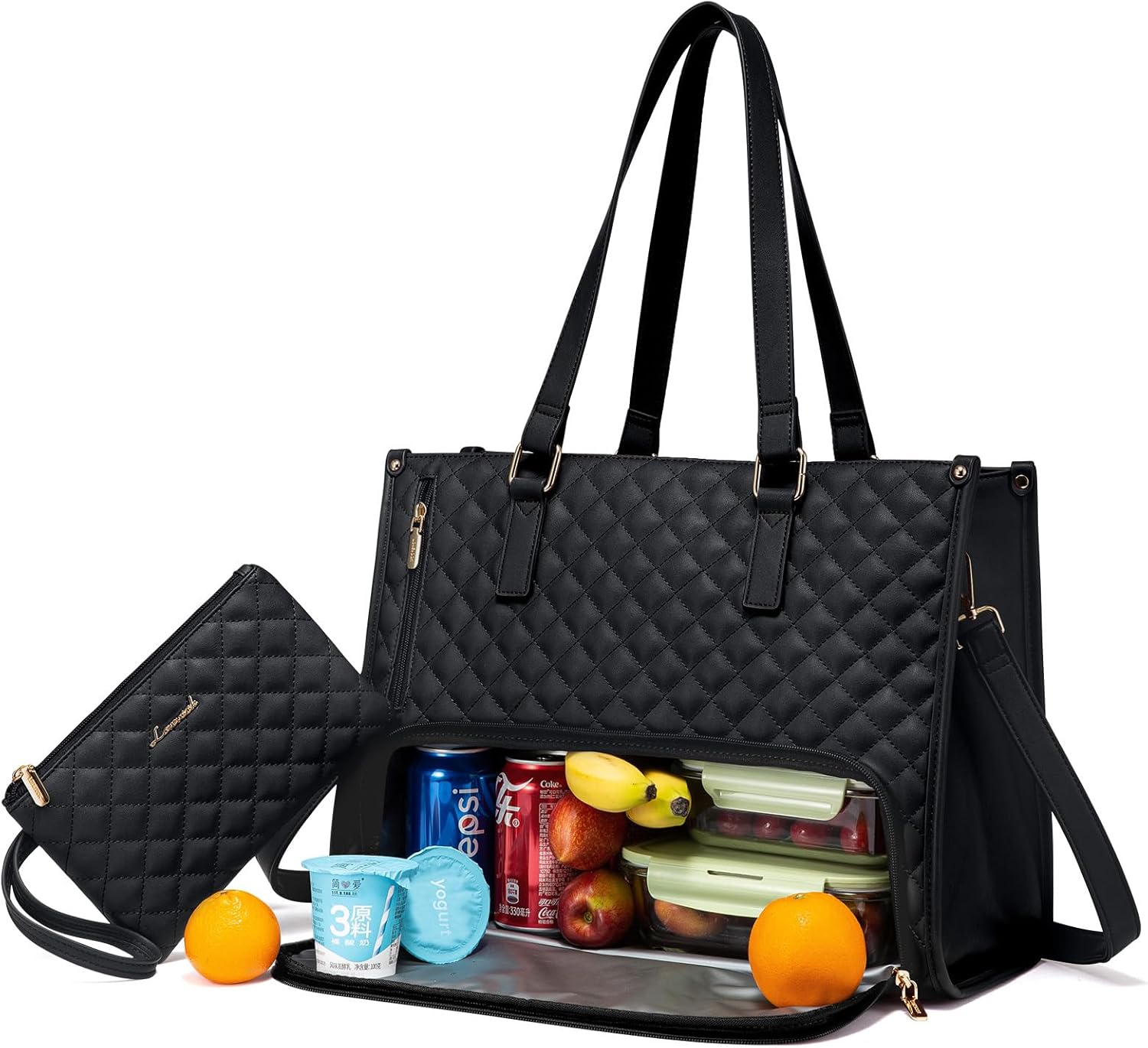 LOVEVOOK Lunch Tote Bag, Unique Women's Tote with Insulated Lunch Compartment, S...