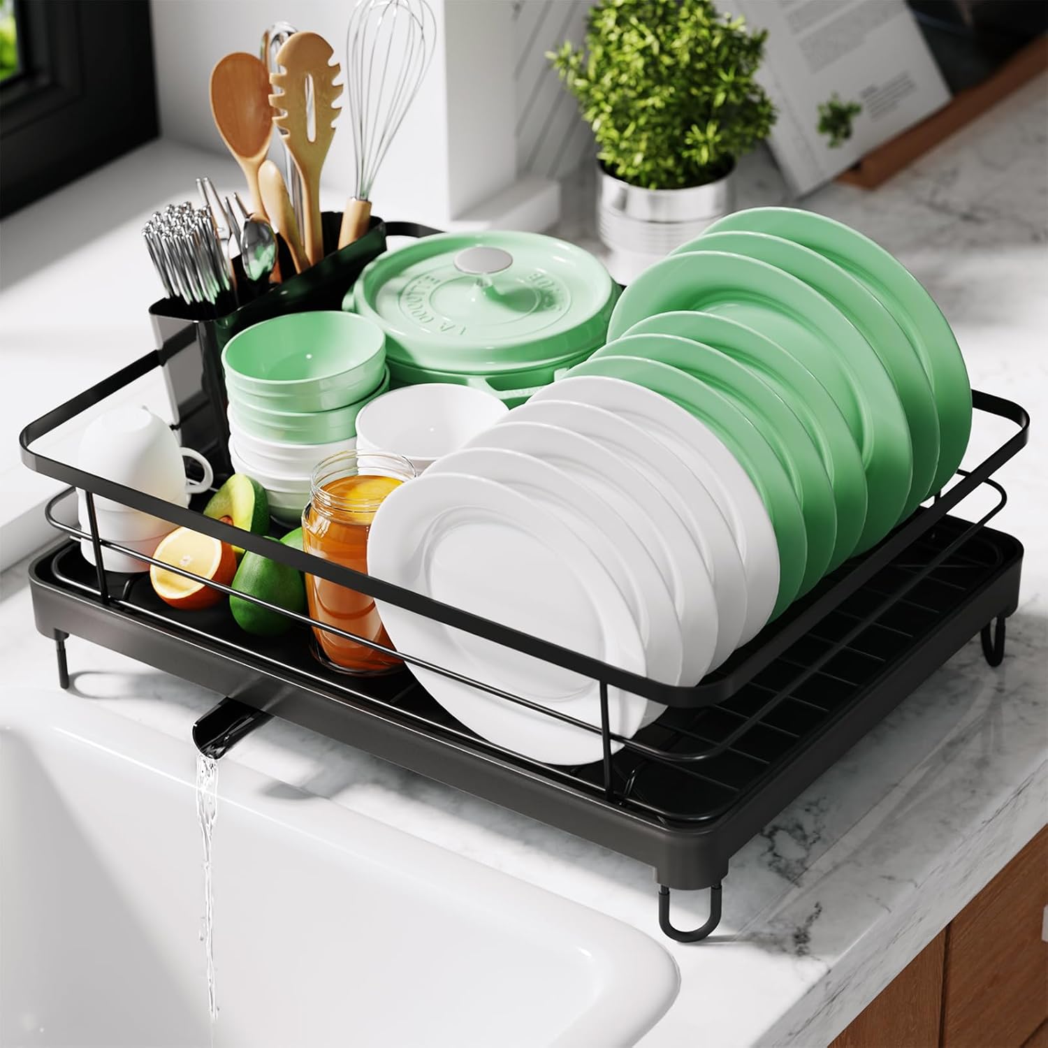 Kitsure Dish Drying Rack, Space-Saving Dish Rack for Kitchen Counter, Innovative...