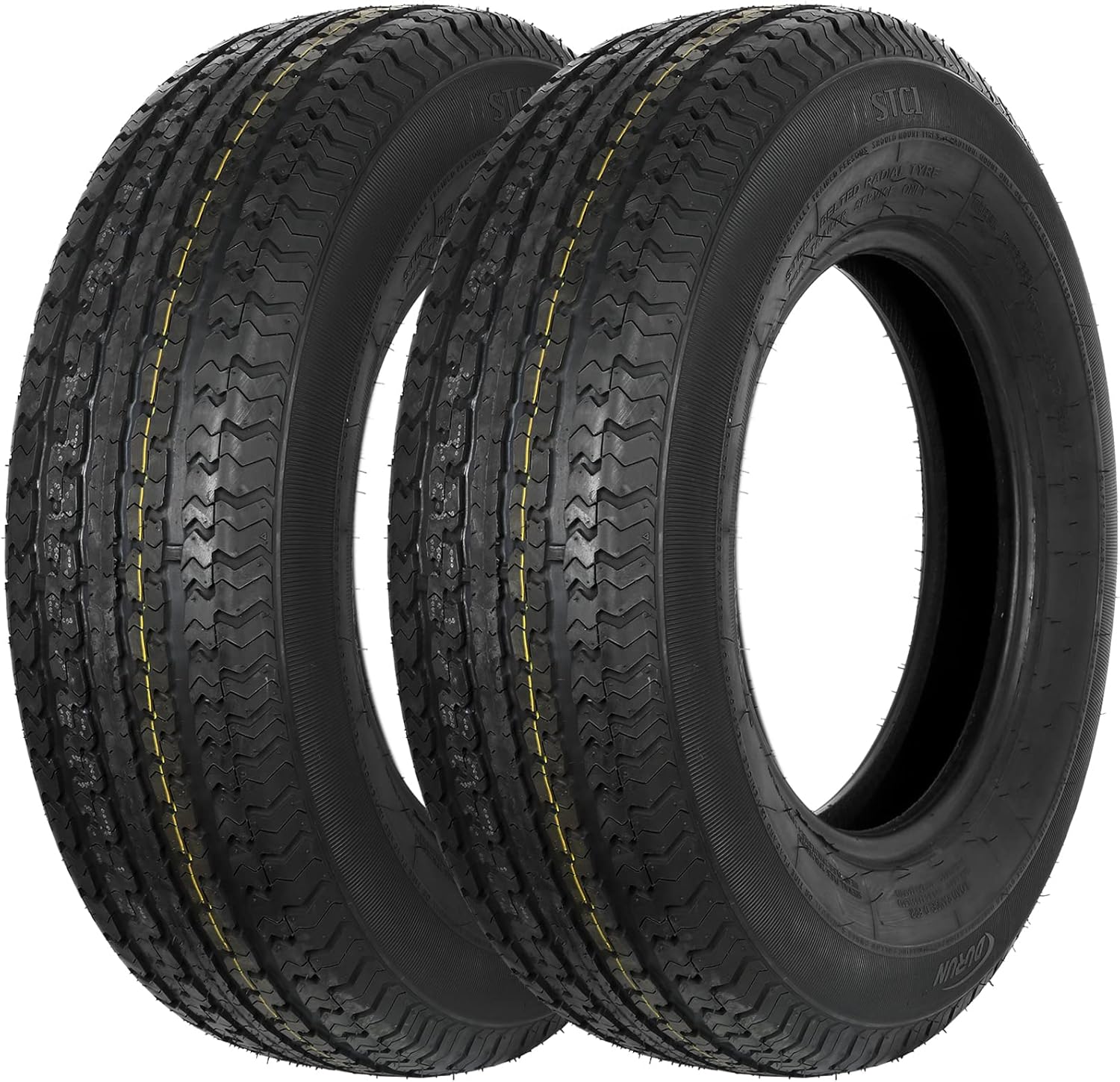 Set of 2 Durun ST205/75R14 Radial Trailer Tire,ST205-75R14 ST 205/75R14, 8 Ply L...
