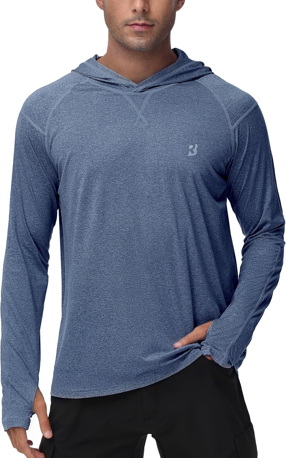 Roadbox Men's UPF 50 Fishing Shirt, Premium Long Sleeve UV Sun Hoodie, Optimal S...