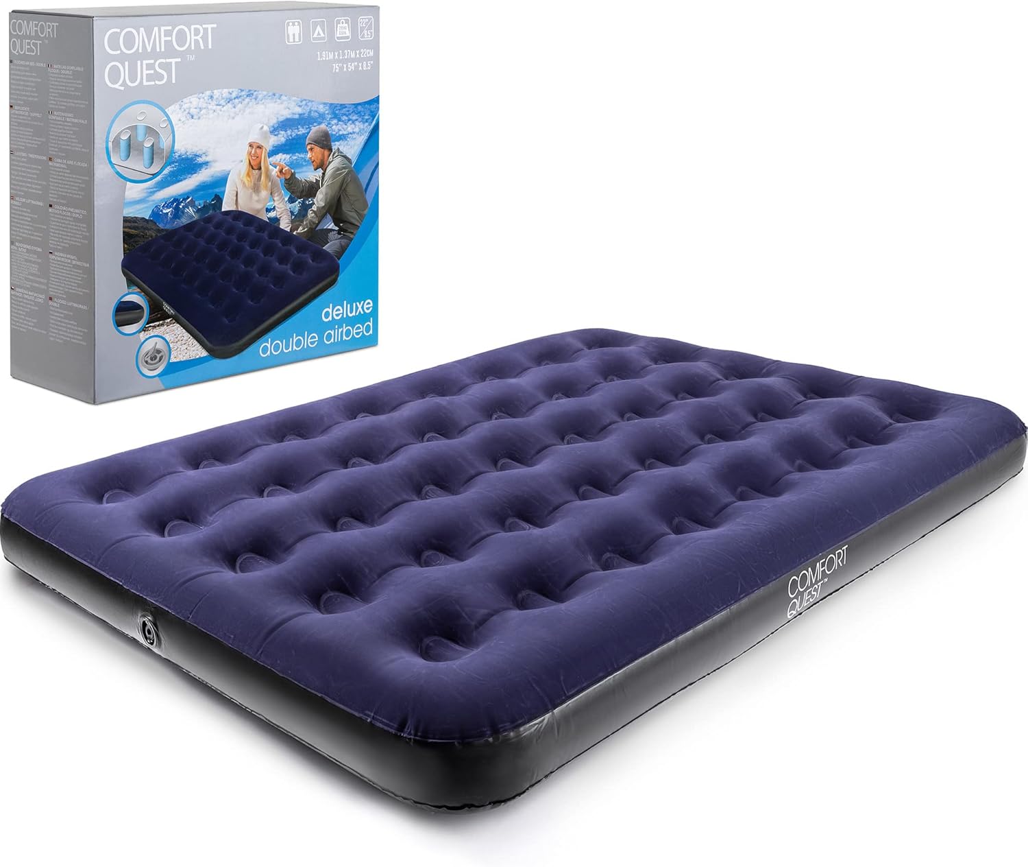 Comfort Quest Double Airbed, Inflatable Guest Air Bed, Blow Up Camping Mattress,...