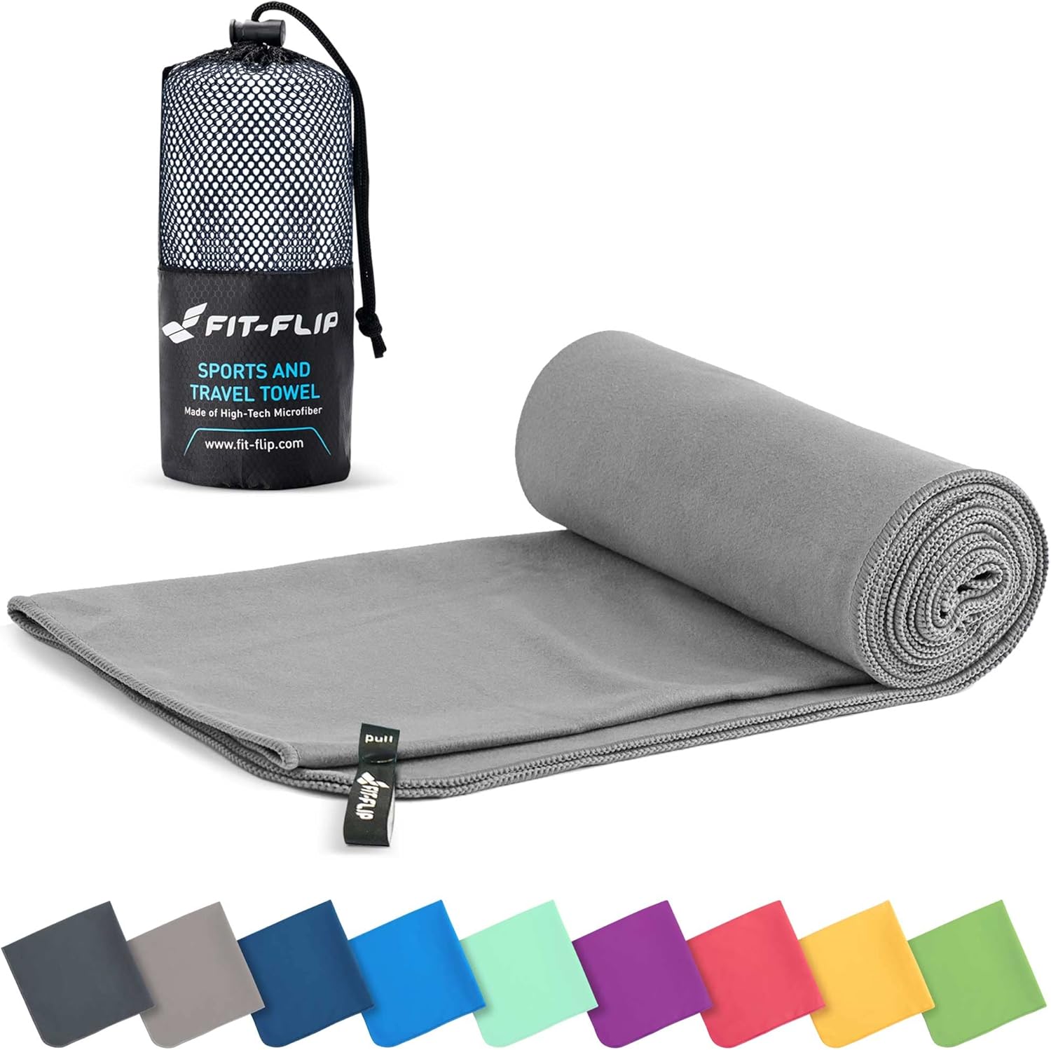 Fit-Flip Microfibre Towel, Special Compact Towel, Ultra Lightweight Travel Towel